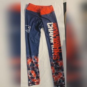 NFL NE Patriots superbowl champion size L leggings Red/white/blue.  Comfortable